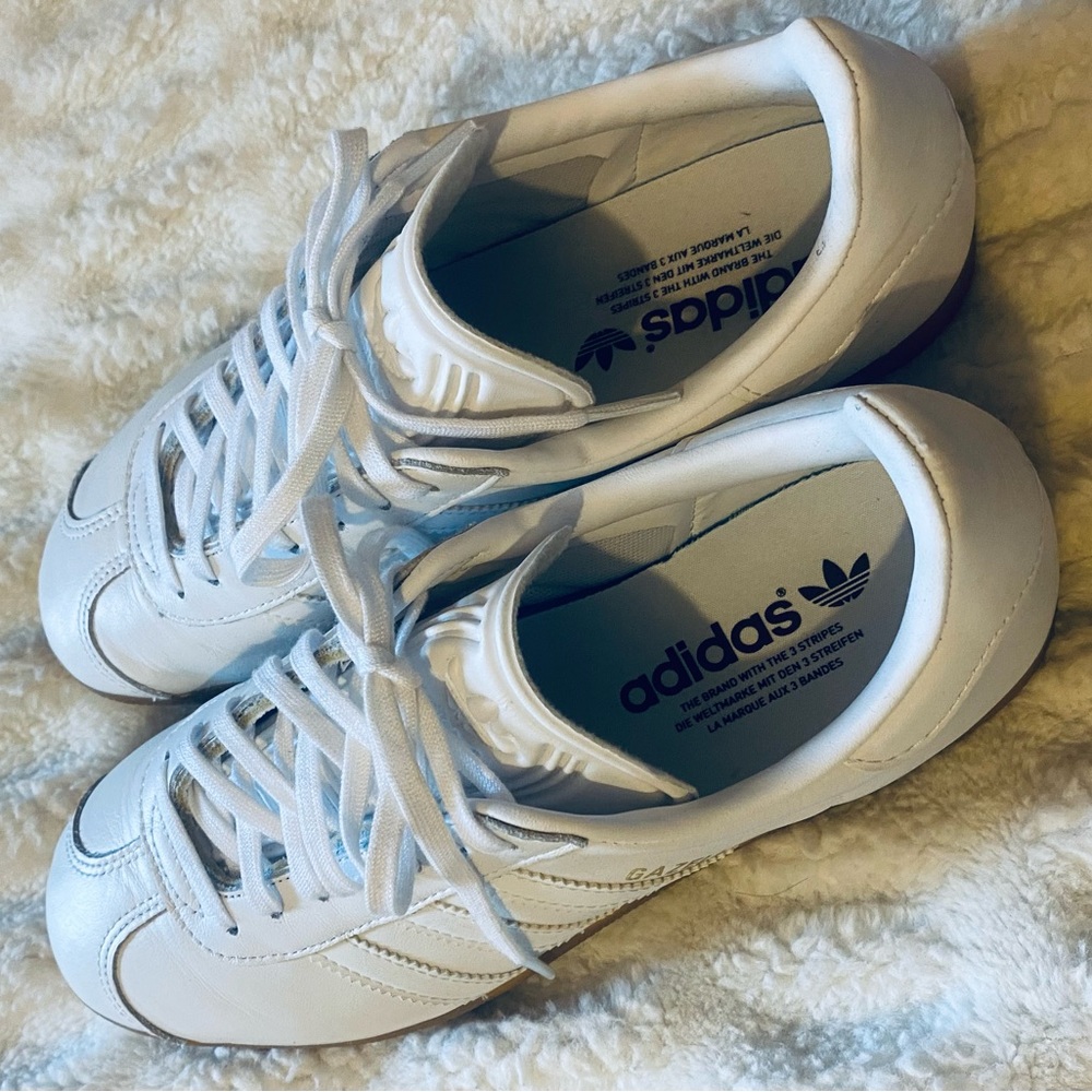 All White Adidas Gazelle